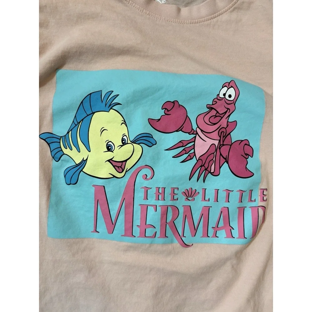 Disney The Little Mermaid Pajama Set Women's 2-Piece Sebastian Pink  Womens‎ XS